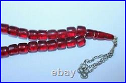 Egyptian Vintage Antique Rosary Faturan German genuine cherry amber Bakelite 61g