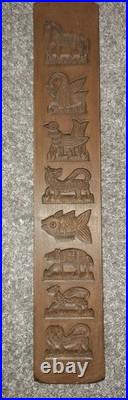 Eight Motif Carved Wood Cookie Mold Antique German Vintage Handarbeit Springerle