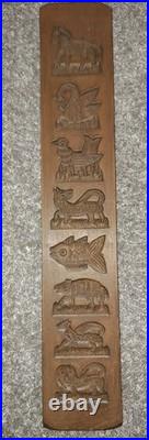Eight Motif Carved Wood Cookie Mold Antique German Vintage Handarbeit Springerle