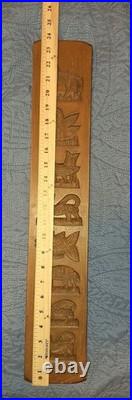Eight Motif Carved Wood Cookie Mold Antique German Vintage Handarbeit Springerle