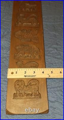 Eight Motif Carved Wood Cookie Mold Antique German Vintage Handarbeit Springerle