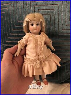 Extra Large All Bisque Limbach 7 Antique Chunky Bisque Doll Orig Wig Prize Baby