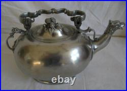 Extremely RARE Antique Vintage Europe Etain Zinn Pewter Teapot