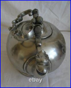 Extremely RARE Antique Vintage Europe Etain Zinn Pewter Teapot