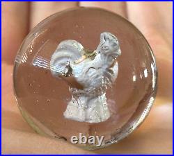 FANTASTIC LARGE Vintage Antique Handmade German Sulphide Marble ROOSTER 1.63 FANTASTIC LARGE Vintage Antique Handmade German Sulphide Marble ROOSTER 1.63
