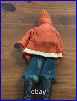 Fine Antique German Made Belsnickle Santa Figure Clay Head Boots Hands Leather
