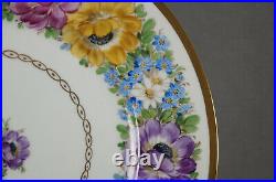 Franziska Hirsch Dresden Hand Painted Floral & Gold 10 3/4 Inch Dinner Plate E