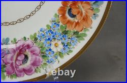 Franziska Hirsch Dresden Hand Painted Floral & Gold 10 3/4 Inch Dinner Plate E