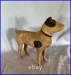 GREAT Antique German Paper Mache Jack Russell Dog Candy Container
