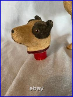 GREAT Antique German Paper Mache Jack Russell Dog Candy Container