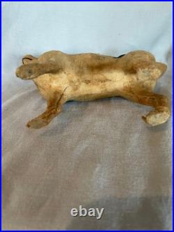 GREAT Antique German Paper Mache Jack Russell Dog Candy Container