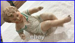 Gebruder Heubach-German Porcelain Bisque-Sitting Piano Baby 10 1/2 Antique