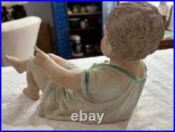 Gebruder Heubach-German Porcelain Bisque-Sitting Piano Baby 10 1/2 Antique