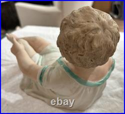 Gebruder Heubach-German Porcelain Bisque-Sitting Piano Baby 10 1/2 Antique