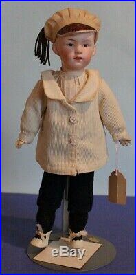 Gerbrunder Haubach #48 Antique German Bisque Boy Doll, 11 Composition Body