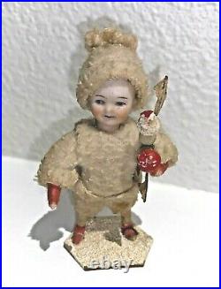 German Antique Christmas Heubach cotton bisque Figurine