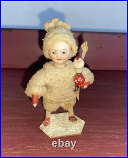 German Antique Christmas Heubach cotton bisque Figurine