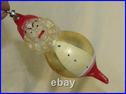 German Antique Finial Glass Joey Clown Vintage Circus Christmas Ornament 1930's