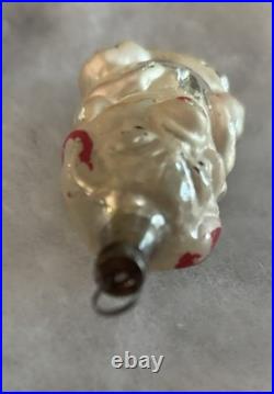 German Antique Glass Pig with 4 Leaf Clover Vintage Christmas Ornament 1900's