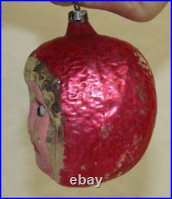 German Antique Glass Red Riding Hood Glass Eyes Vintage Christmas Ornament 1930s