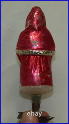 German Antique Glass Santa Gold Bag On A Clip Vintage Christmas Ornament 1900's