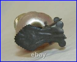 German Antique Glass Santa Gold Bag On A Clip Vintage Christmas Ornament 1900's