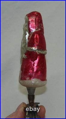 German Antique Glass Santa Gold Bag On A Clip Vintage Christmas Ornament 1900's