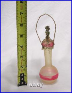 German Antique Glass Wire Wrapped Flower Vase Vintage Christmas Ornament 1920's