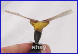 German Antique Gold Clip On Butterfly Vintage Moth Christmas Ornament 1930's