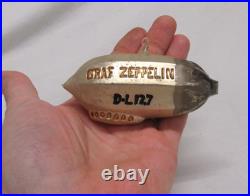 German Antique Gold Glass Graf Zeppelin D-L127 Vintage Christmas Ornament 1900's