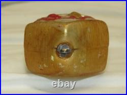 German Antique Gold Glass Punch And Judy Show Vintage Christmas Ornament 1930's