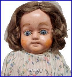 German Antique Paper Mache Original Patent Washable Doll 1880s Glass Eyes 026