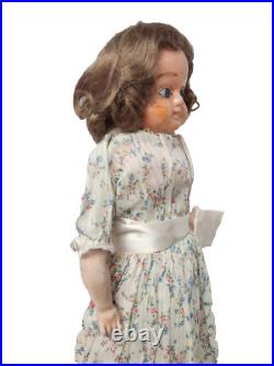 German Antique Paper Mache Original Patent Washable Doll 1880s Glass Eyes 026