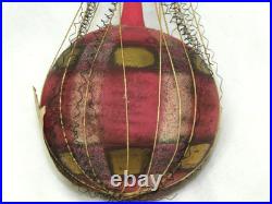 German Antique Pink Glass Wire Wrapped Balloon Vintage Christmas Ornament 1900's