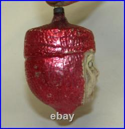 German Antique Red Glass Joan of Arc Glass Eyes Vintage Christmas Ornament 1930s
