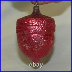 German Antique Red Glass Joan of Arc Glass Eyes Vintage Christmas Ornament 1930s