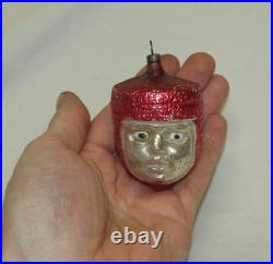 German Antique Red Glass Joan of Arc Glass Eyes Vintage Christmas Ornament 1930s