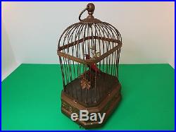 German Antique Singing Bird Cage Music Box Automation Vintage Karl Griesbaum