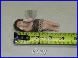 German Antique Wax Angel Spun Glass Wings Vintage Christmas Ornament 1900's