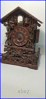 German Black Forest Carved Bracket Cuckoo Clock for restoration