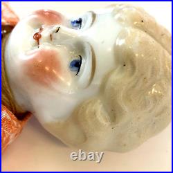 German China Shoulder Head Doll Antique Blonde German Porcelain 13 1870's RARE