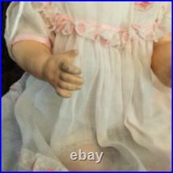 German Darling Antique KR #122 Baby with Doll Pink Antique Gown & Bonnet