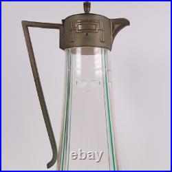 German Jugendstil Decanter Art Nouveau Caraf Karaffe h29cm Circa 1900
