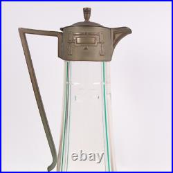 German Jugendstil Decanter Art Nouveau Caraf Karaffe h29cm Circa 1900