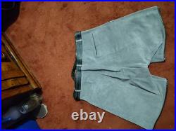 German Lederhosen Oktoberfest Suede Leather Carved Detail 29 Antique/Vintage