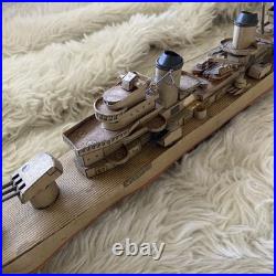 German Primitive Folk Art Toy Steamship Battleship Lithograph Paper Vintage
