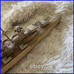 German Primitive Folk Art Toy Steamship Battleship Lithograph Paper Vintage