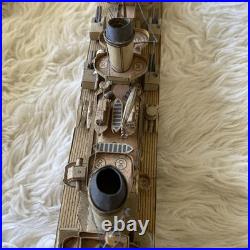 German Primitive Folk Art Toy Steamship Battleship Lithograph Paper Vintage
