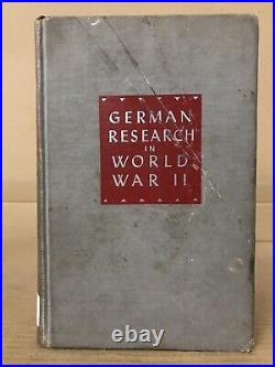 German Research in World War II Leslie E Simon H/back 1947 Rare 1ST EDITION
