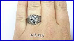 German Ring ww1 WWI Iron cross Men's Military Jewelry. 800 Silver